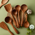 Natural Teak Wooden Utensils Set, Eco Friendly Kitchen