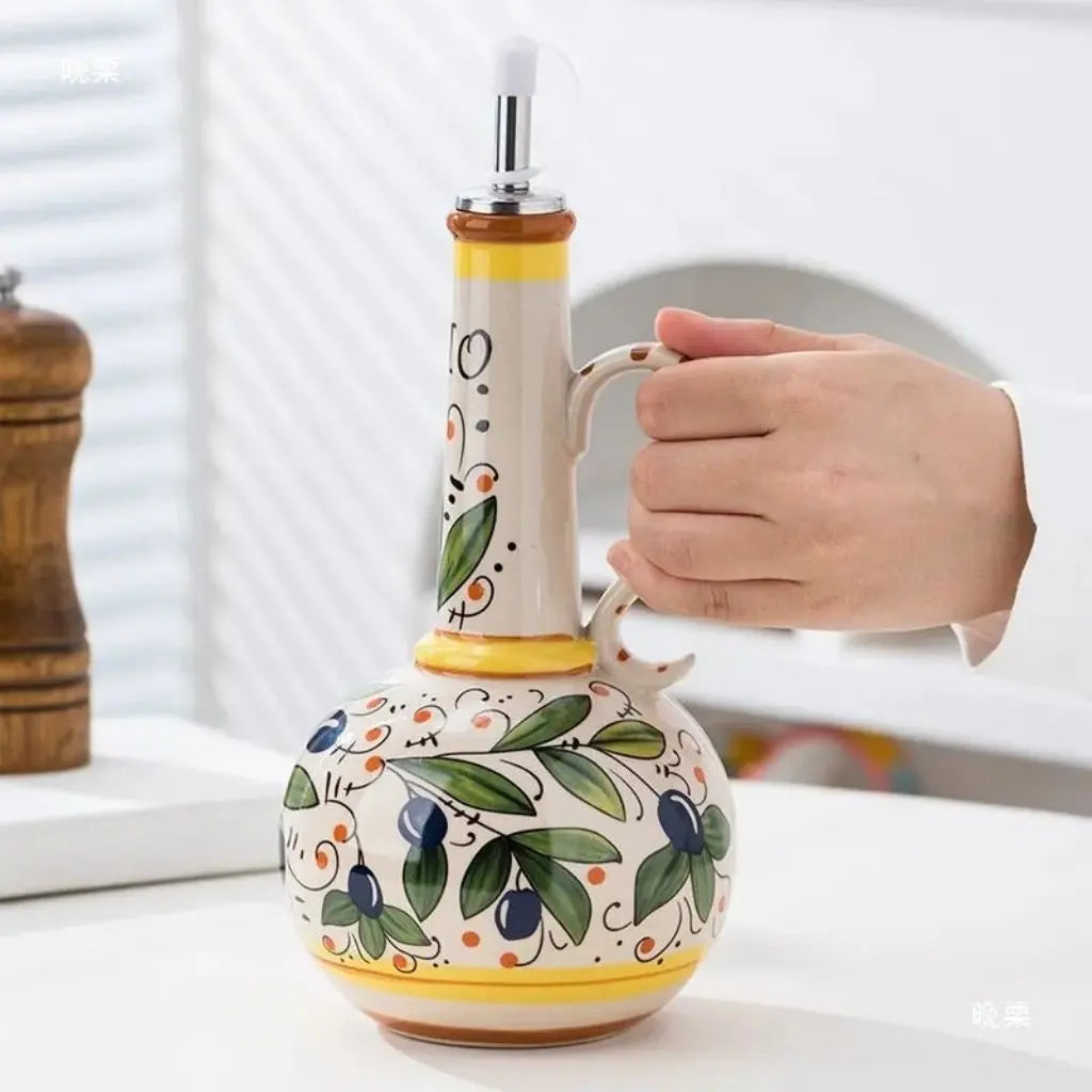Tuscan Ceramic Olive Oil & Vinegar Bottle