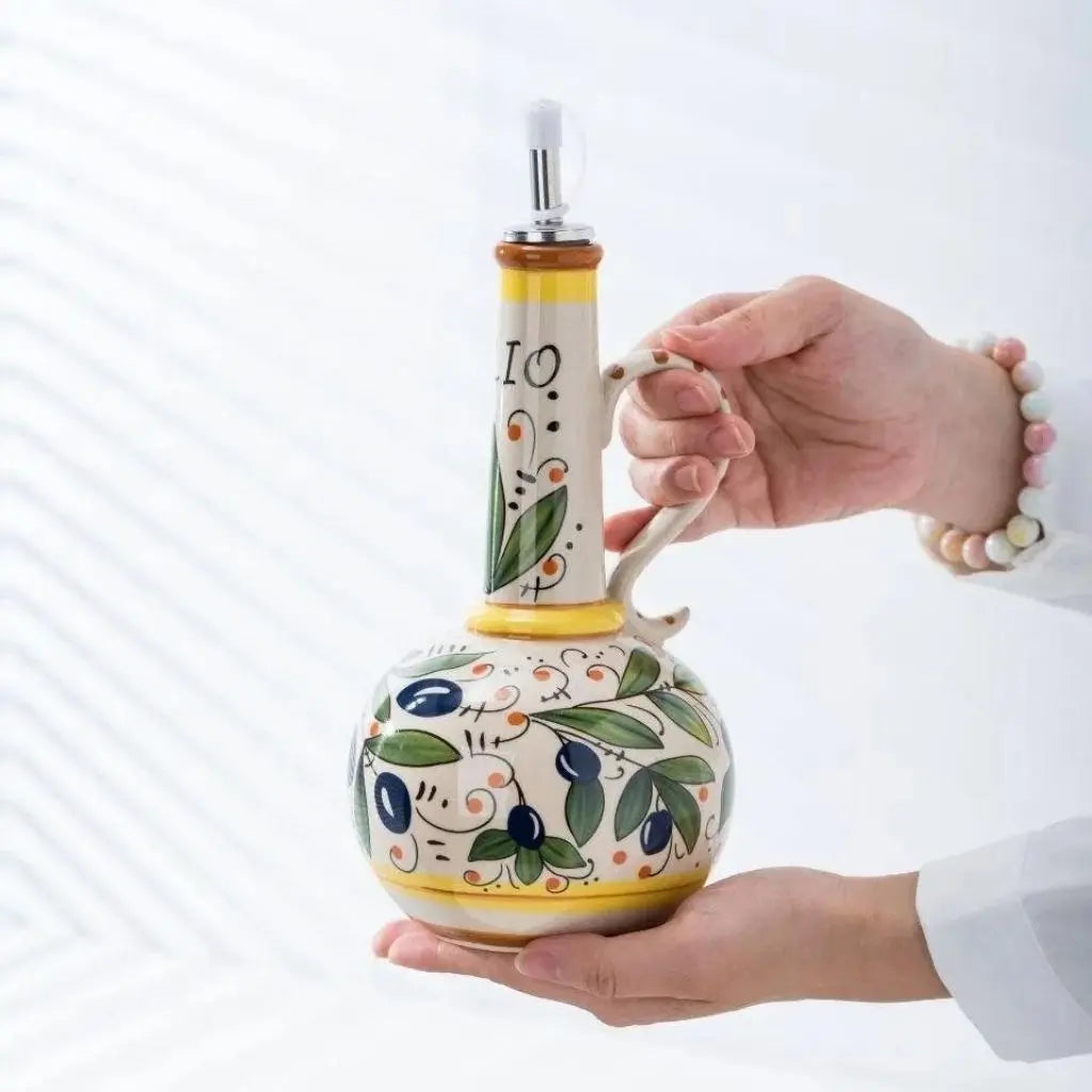 Tuscan Ceramic Olive Oil & Vinegar Bottle