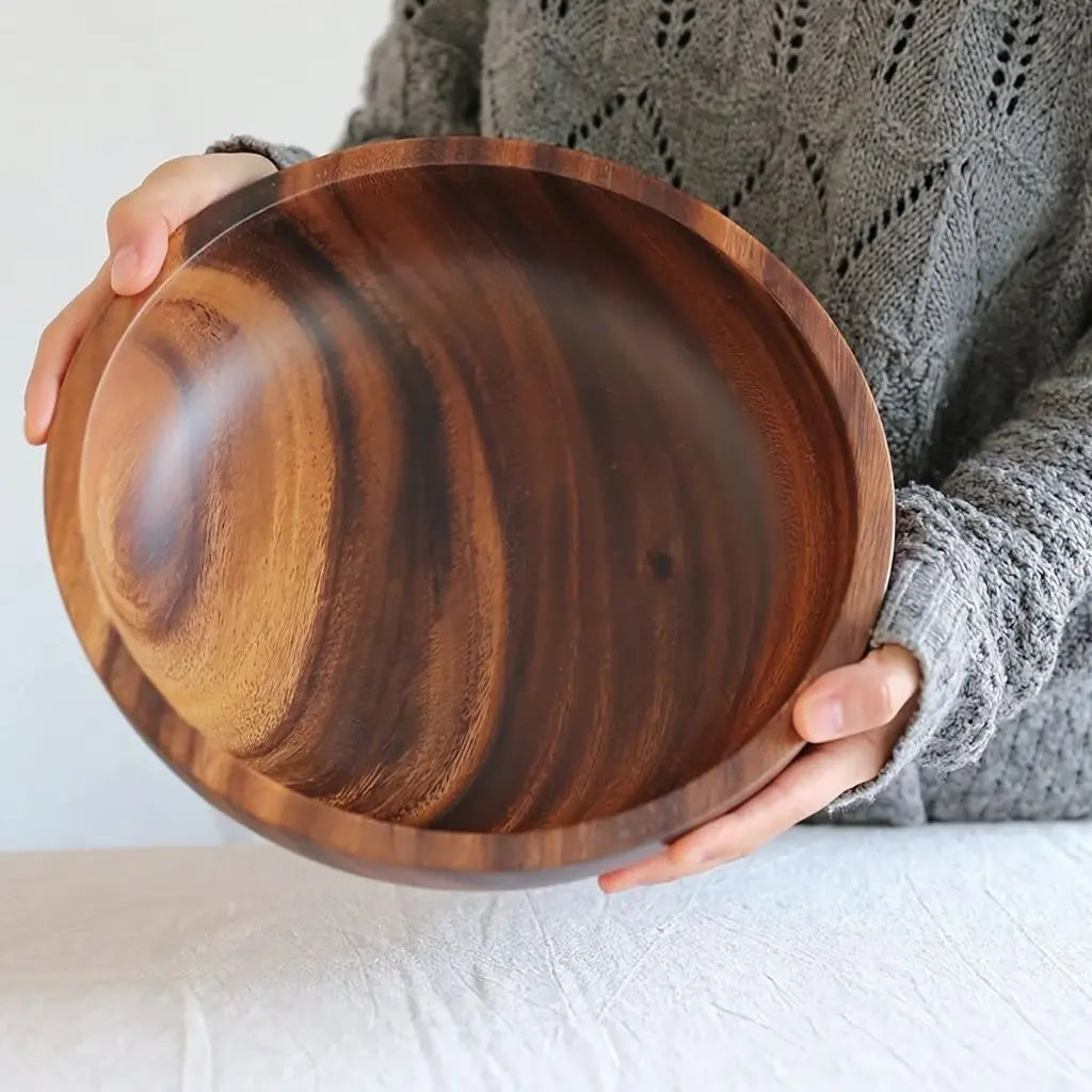 Elias Handcrafted Natural Wood Bowl