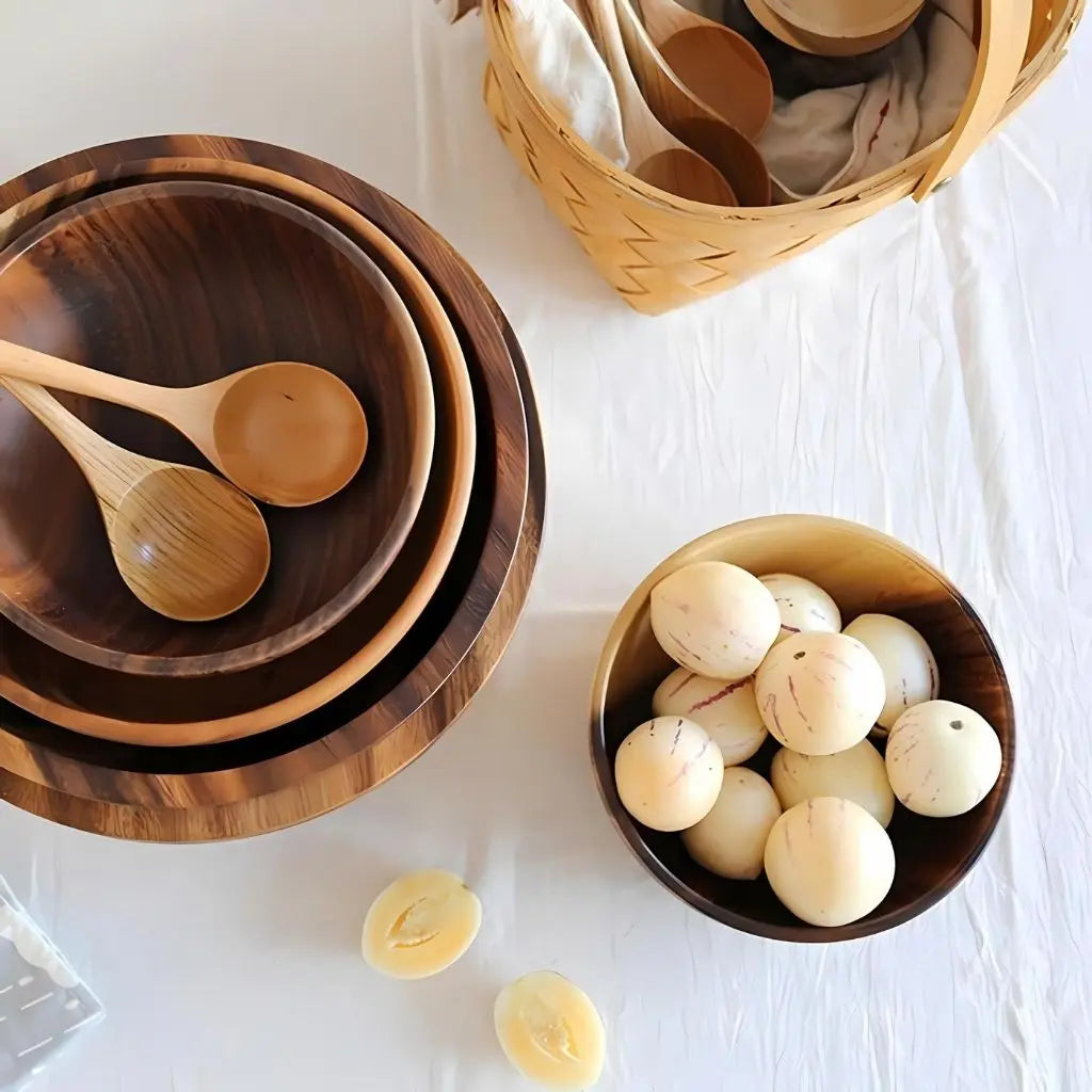 Elias Handcrafted Natural Wood Bowl