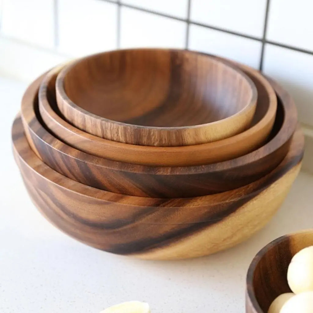 Elias Handcrafted Natural Wood Bowl