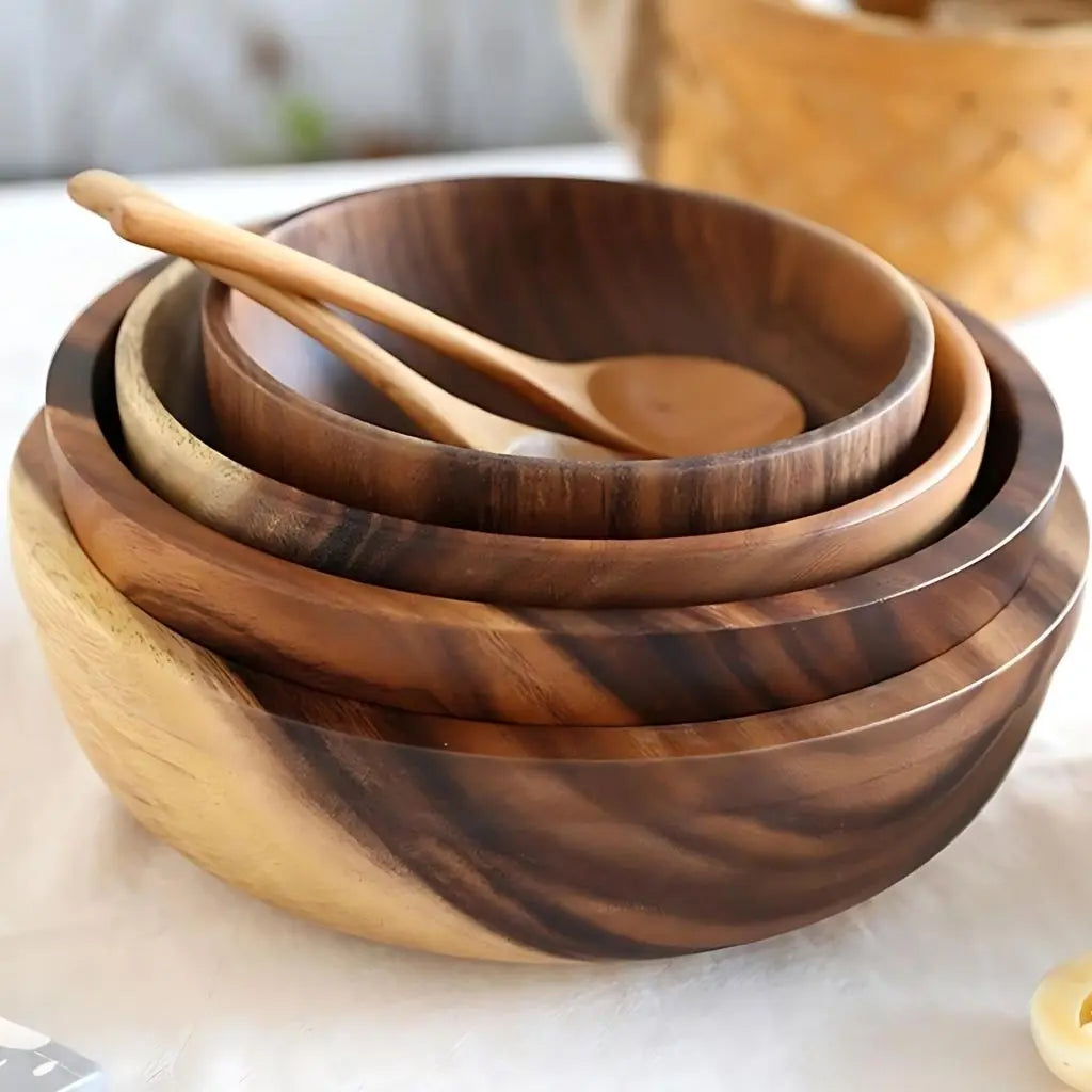 Elias Handcrafted Natural Wood Bowl