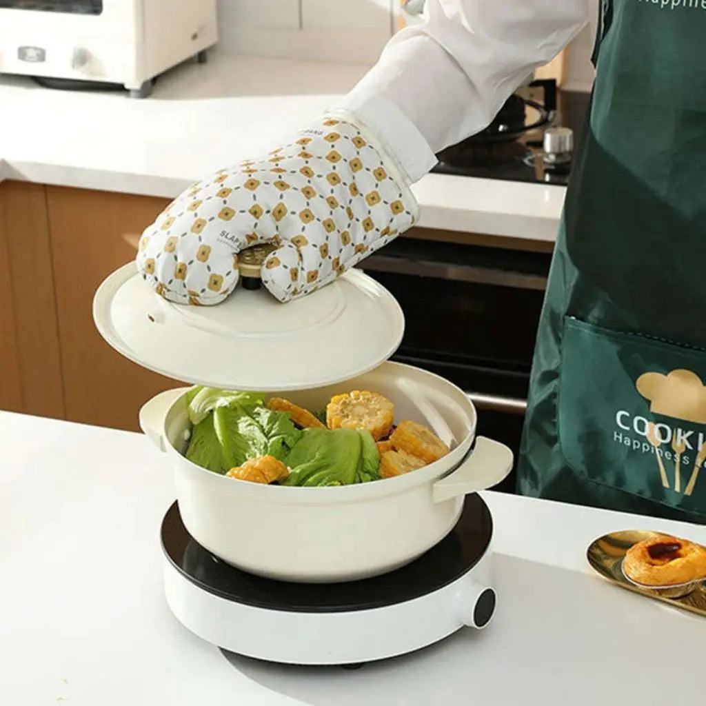 Hannah Oven Mitts – Heat Resistant Cotton & Silicone Gloves