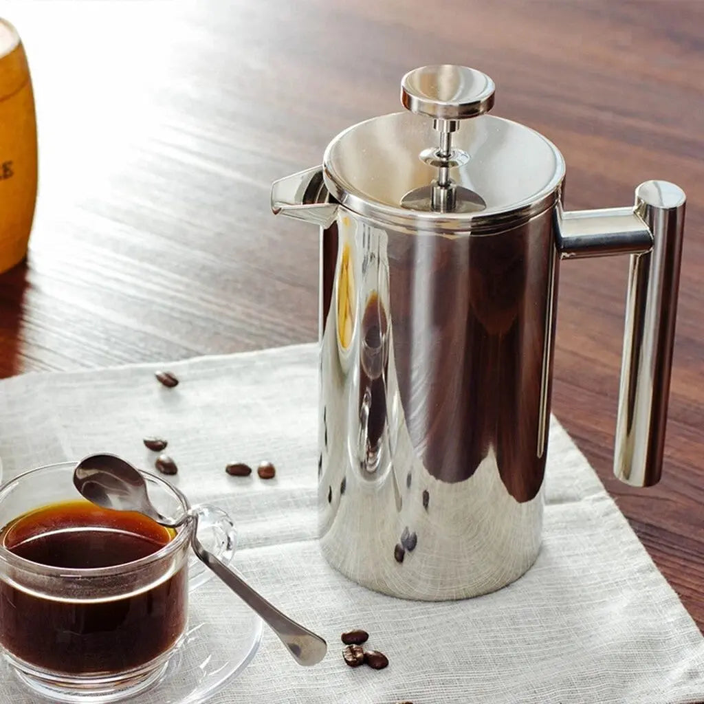 Logan Stainless Steel French Press – Double Wall Coffee Maker