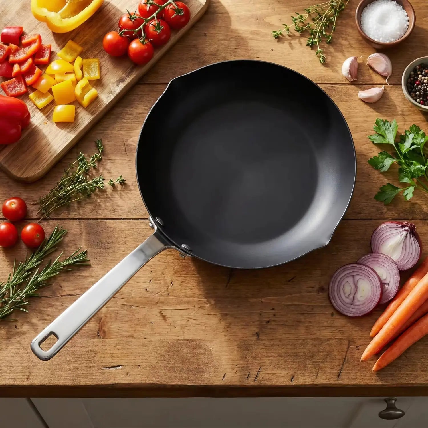 Seasoned Carbon Steel Frying Pan