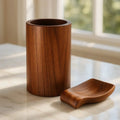 Acacia Wood Utensil Holder and Spoon Rest Set