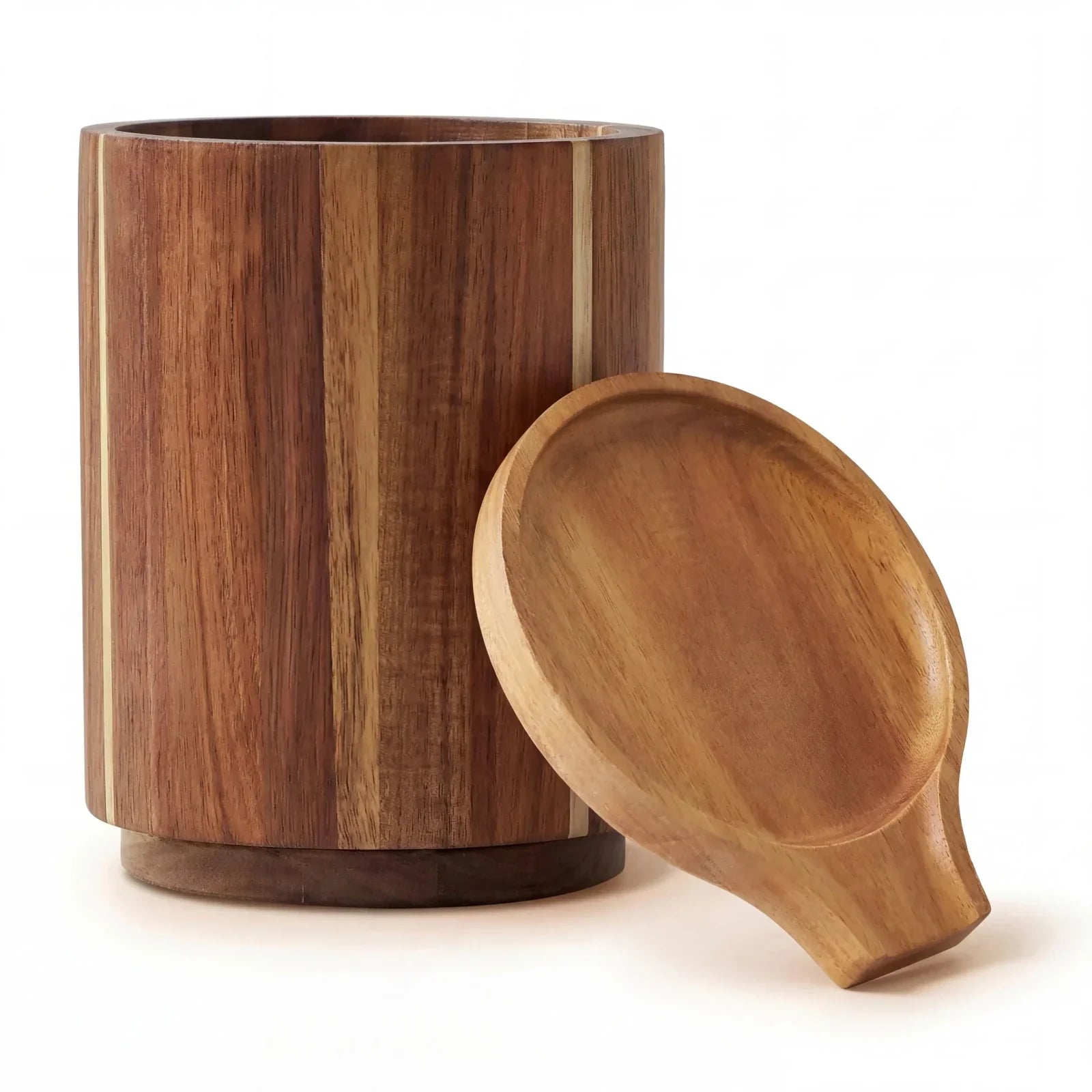 Acacia Wood Utensil Holder and Spoon Rest Set