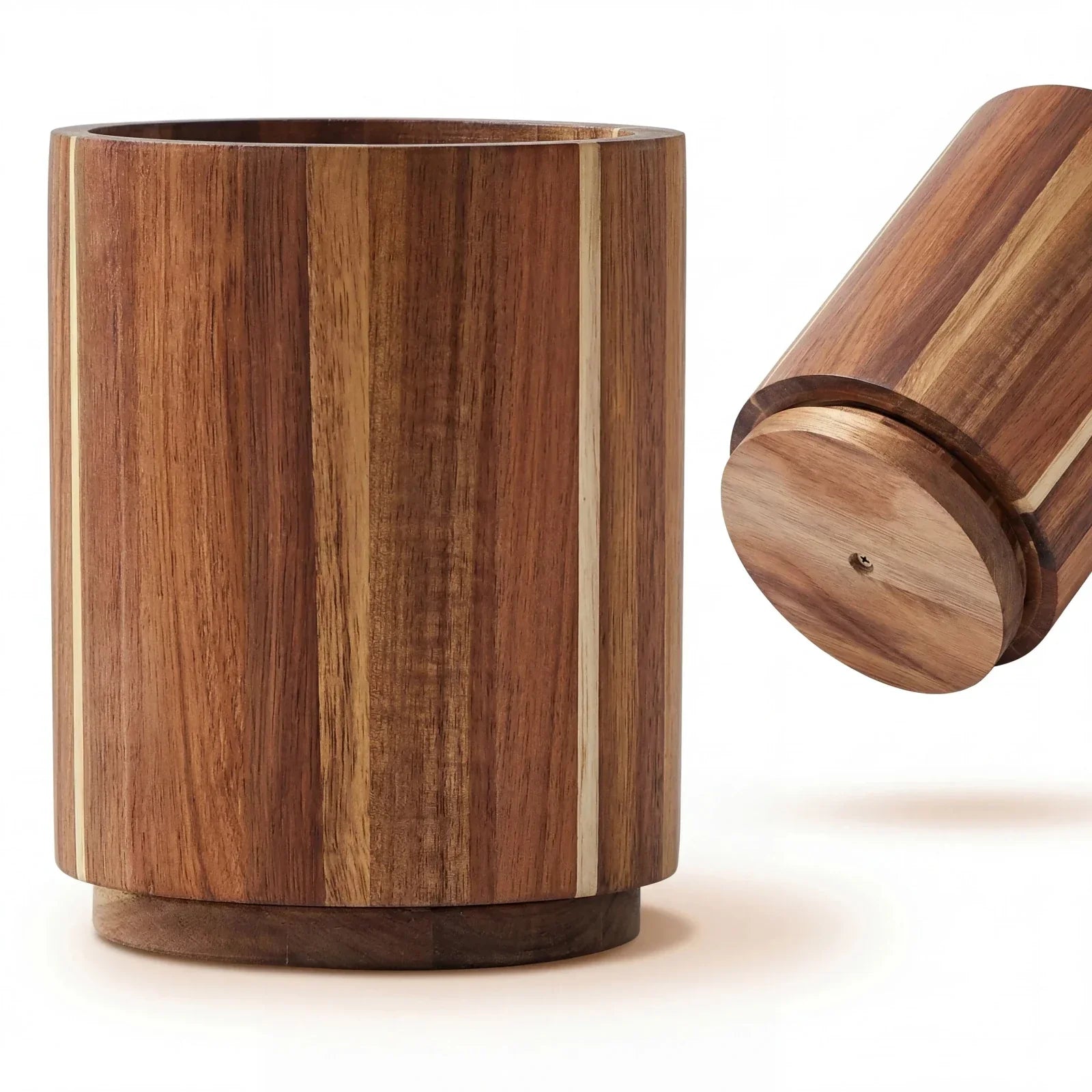 Acacia Wood Utensil Holder and Spoon Rest Set
