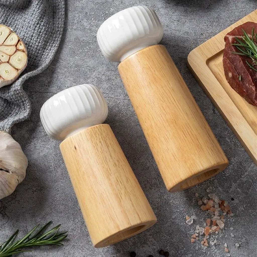 Evelyn Ceramic & Wood Pepper Grinder – Manual Spice Mill