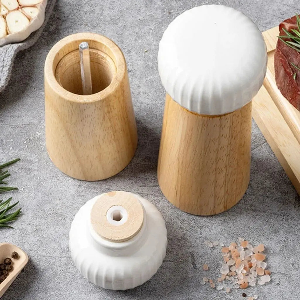 Evelyn Ceramic & Wood Pepper Grinder – Manual Spice Mill