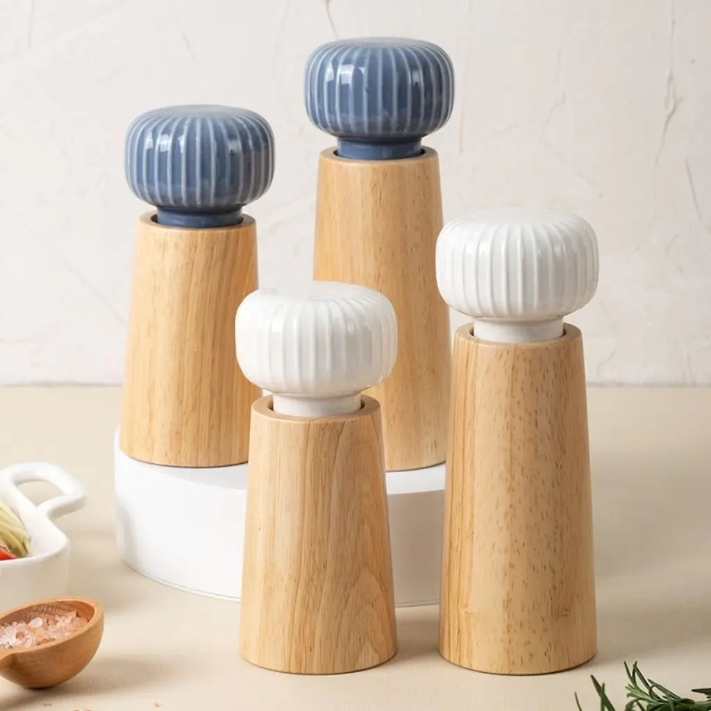 Evelyn Ceramic & Wood Pepper Grinder – Manual Spice Mill