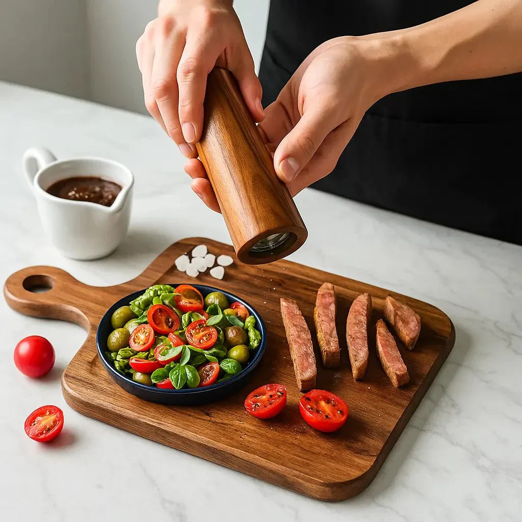 Acacia Wood Salt & Pepper Mill Set