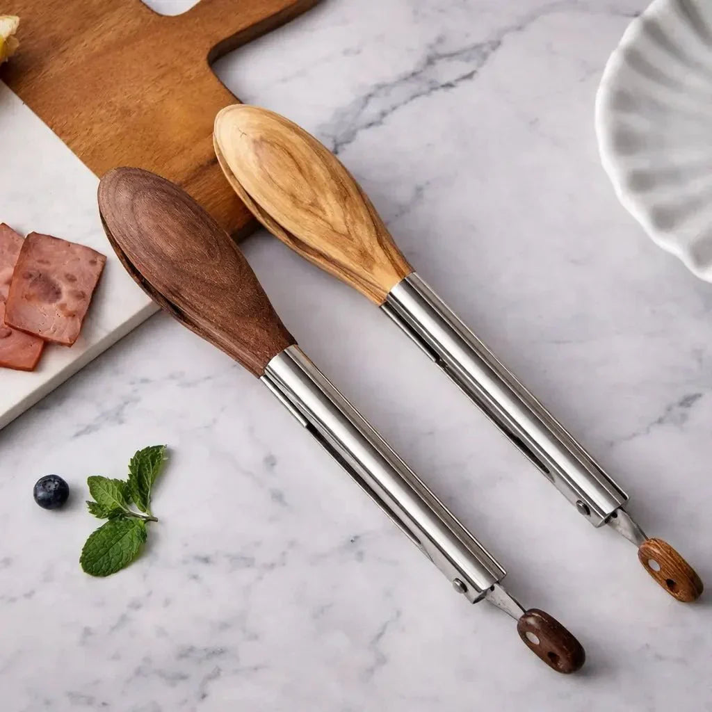 Natural Wooden Tongs for Cooking