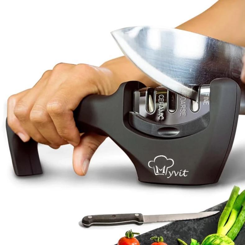 Pro Knife Sharpener 3 Stage Tungsten Diamond & Ceramic