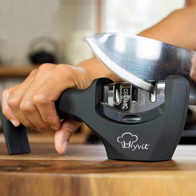 Pro Knife Sharpener 3 Stage Tungsten Diamond & Ceramic